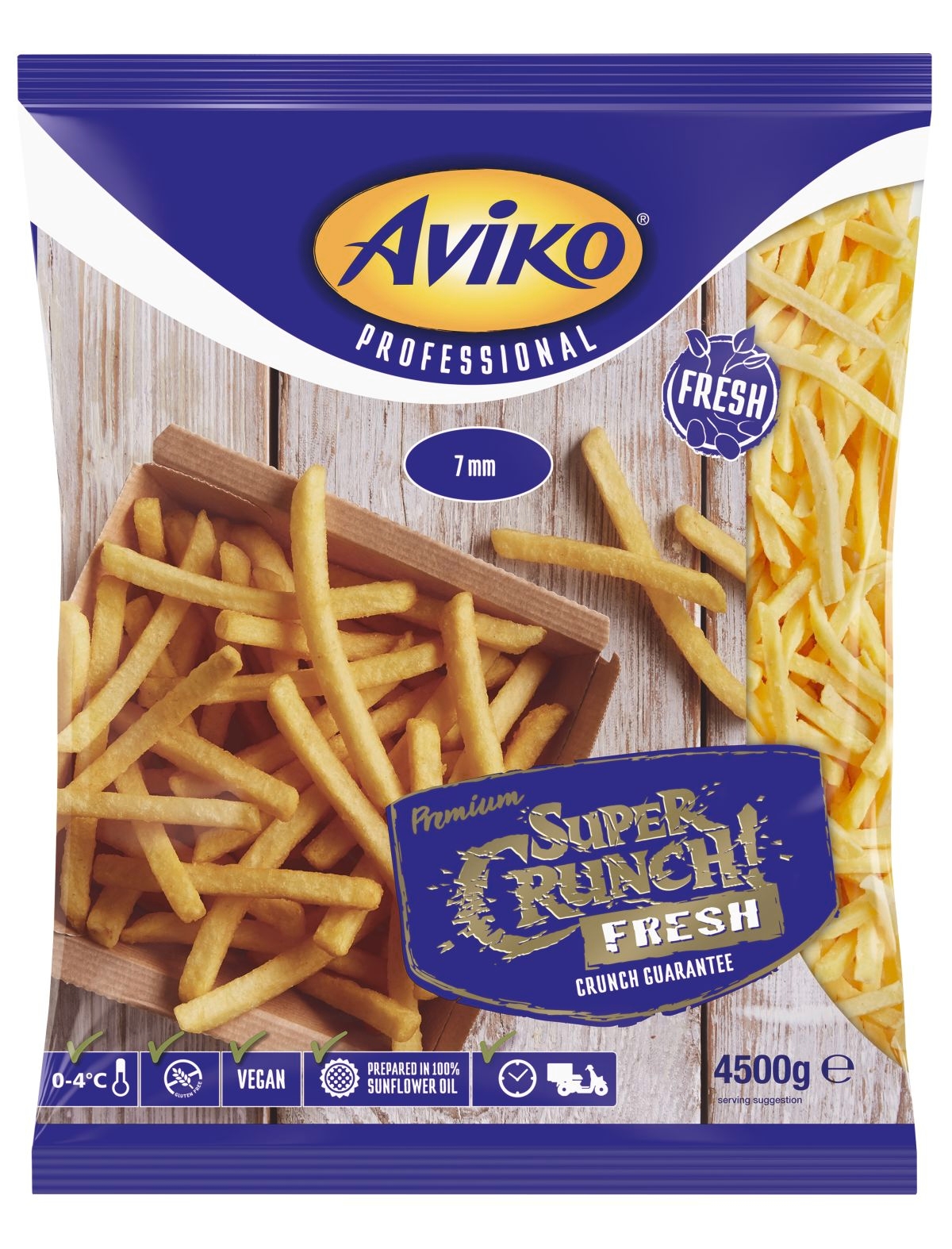 Pommes Verpackung von Pommes die für die Heissluftfritteuse geeignet sind