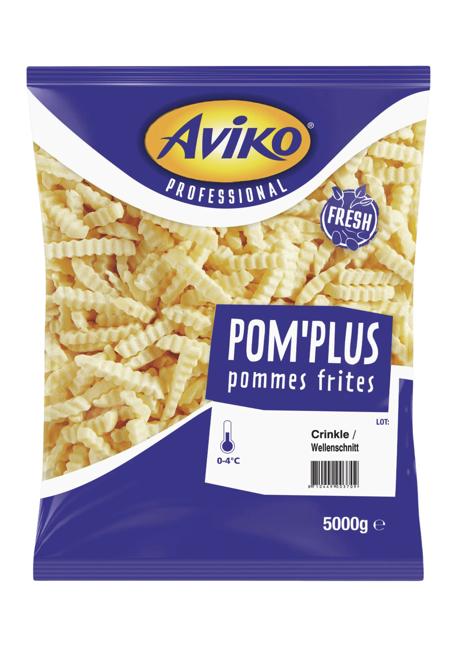 Pom Plus Frische Wellen Pommes in Verpackung- Beutel