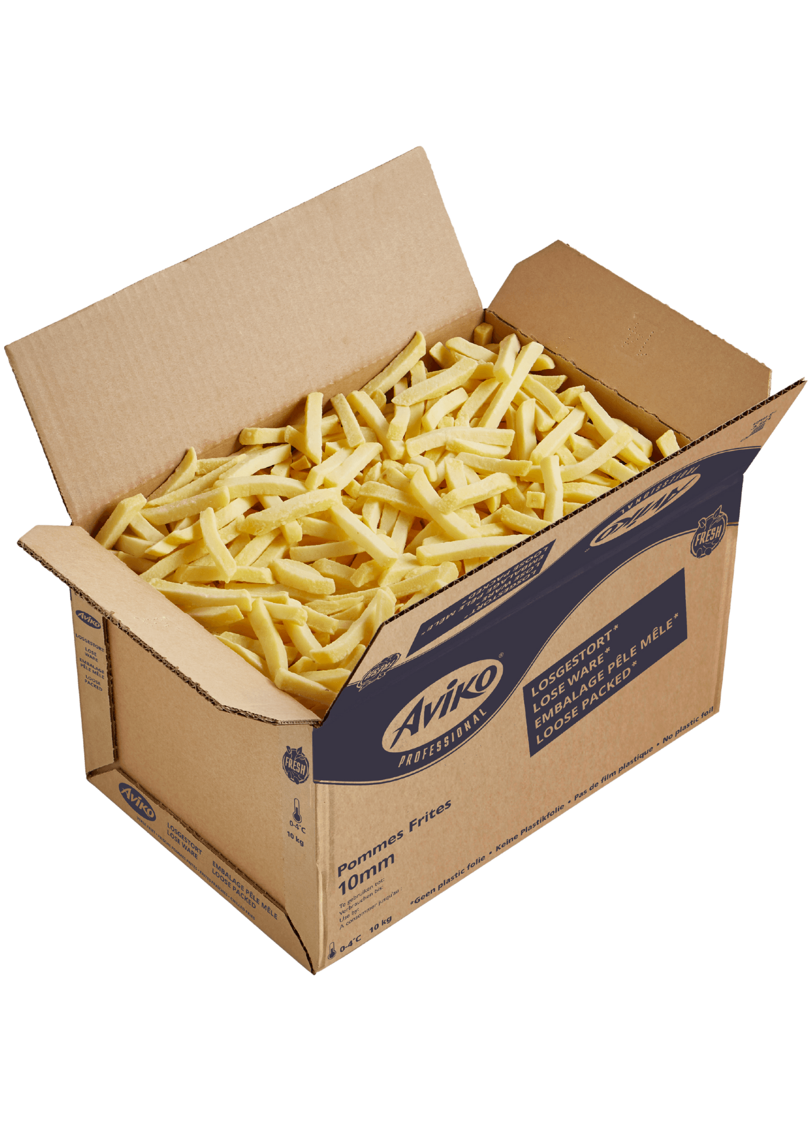 lose Pommes im Aviko Karton 10mm Normalschnitt