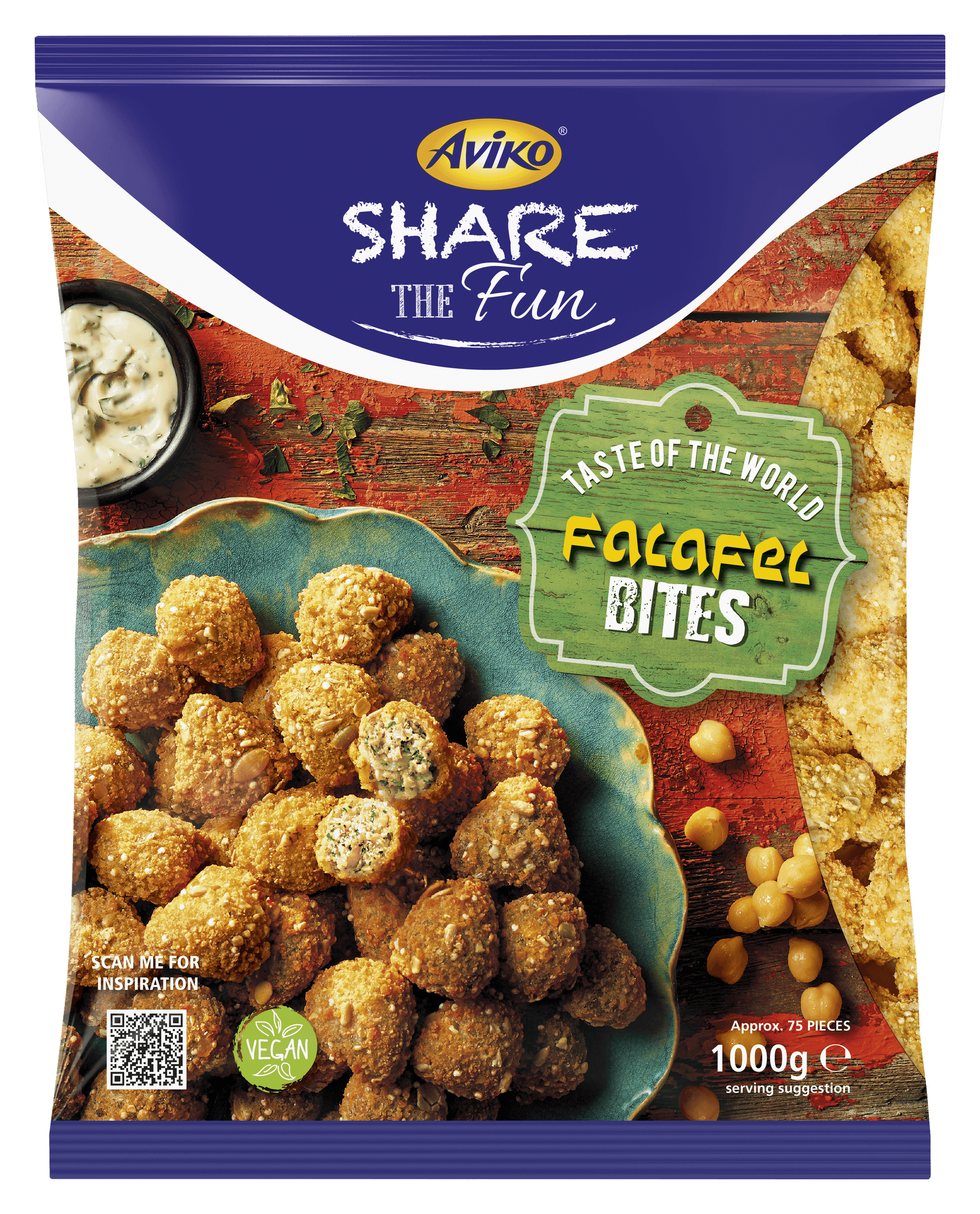 Falafel Bites Verpackungsbeutel Dunkelblau