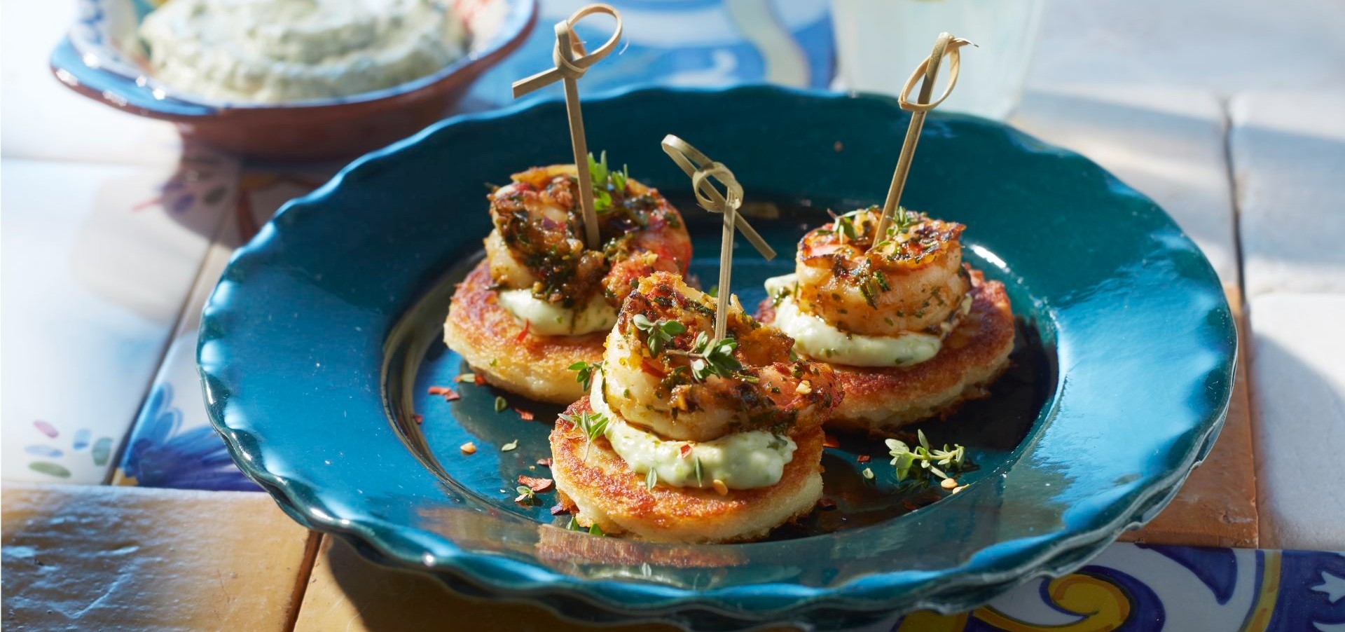 Aviko recipe-Kartoffelplätzchen mit BBQ-Garnelen