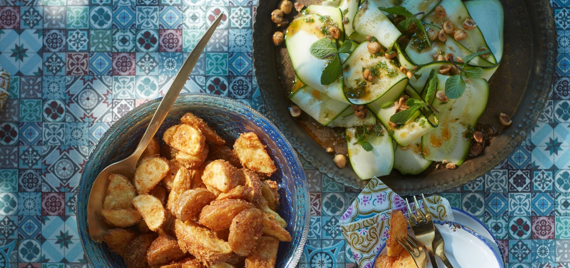 Aviko recipe Knusprige Kartoffelspalten mit zucchinisalat